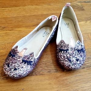 Gap Unicorn multicolored glitter slip ons